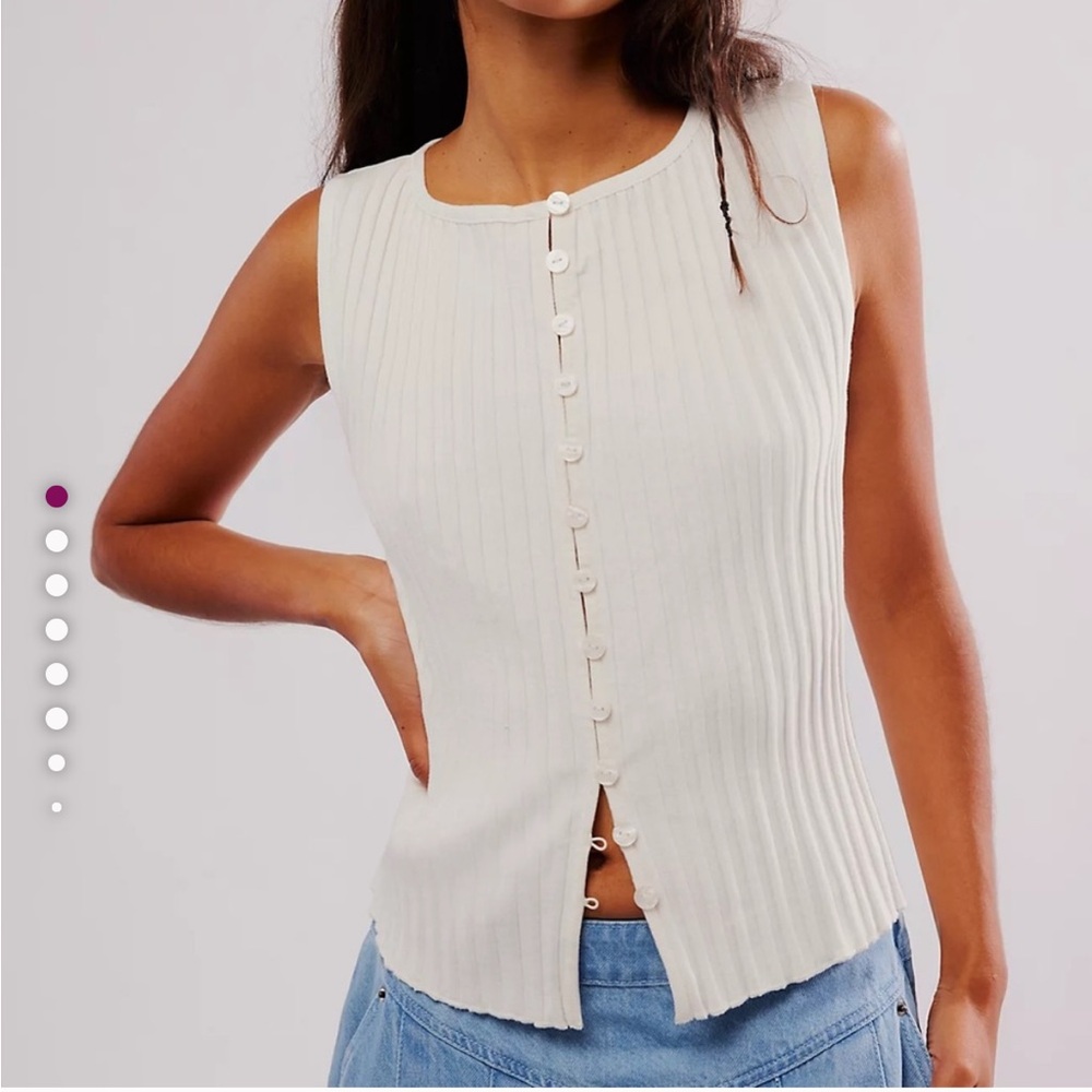 FREE PEOPLE Tilly White Vest M